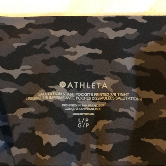 Athleta Salutation Stash 7/8 leggings PL large petiteTight Camo Lux Walnut Brown - Picture 7 of 11